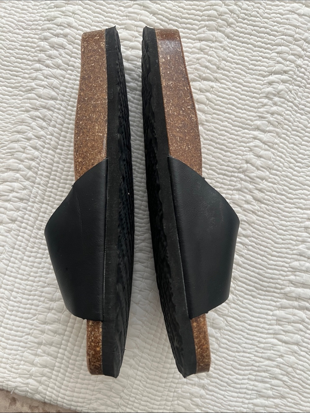 Leather Black Slide Sandals with Buckle - Picture 8 of 11